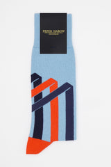 Ribbon Stripe Men's Socks - Sky