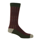 Square Polka Brown & Green Personalised Socks