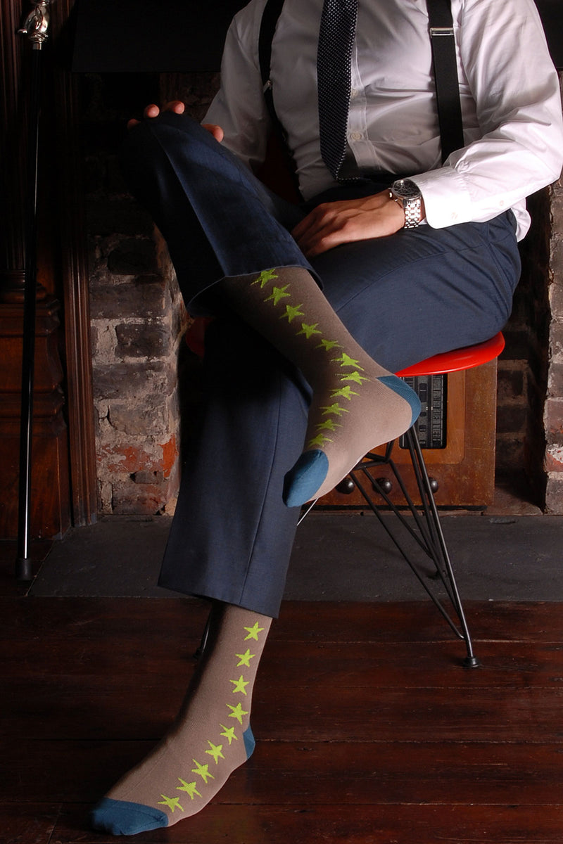 Olive Starfall Luxury Men's Socks