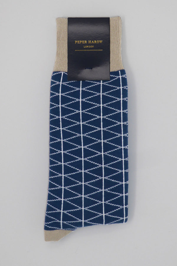 Royal Blue Tritile Luxury Men's Socks