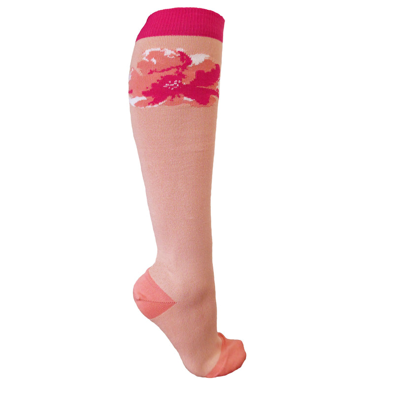 Wild Flower Knee-Length Women's Socks - Blush 