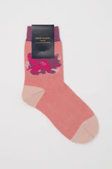 Peach Wild Flower Luxury Ladies Socks