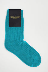Ribbed Men's Bed Socks Bundle - Black, Aqua & Grey