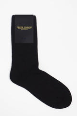 Peper Harow men's black Plain luxury bed socks  in packaging