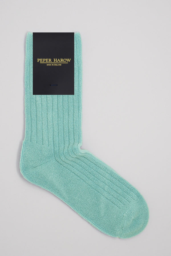 Ribbed Men's Bed Socks - Blue