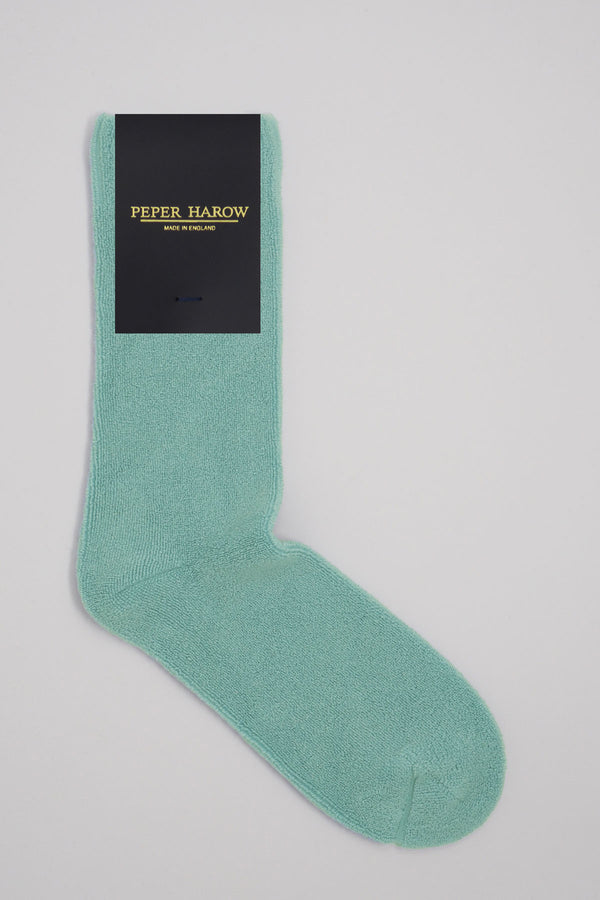 Ribbed Cuff Men's Bed Socks - Blue