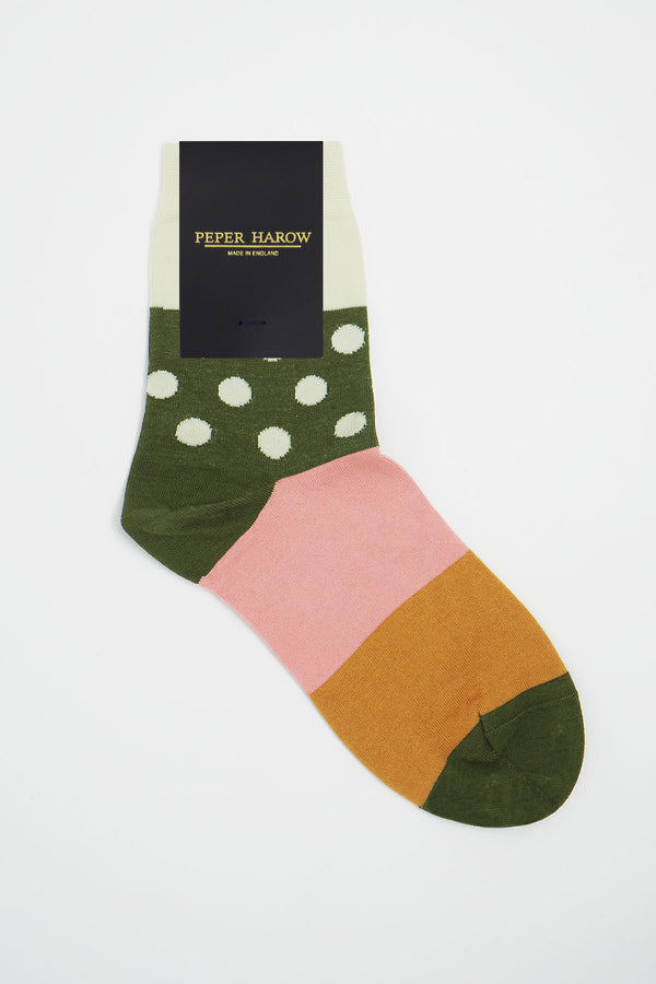 Peper Harow cream Mayfair women's luxury socks in packaging