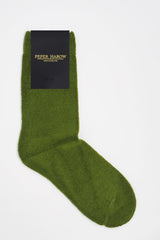 Ribbed Cuff Women's Bed Socks - Green