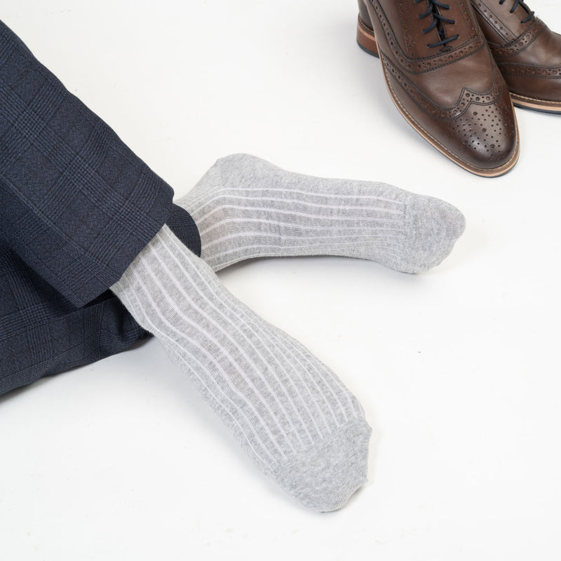 Recycled Ribbed Men's Socks - Grey