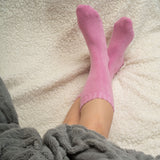 Ribbed Cuff Women's Bed Socks - Pink