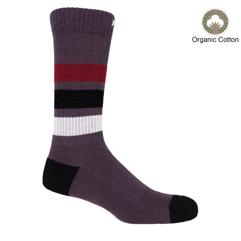 Peper Harow mauve Striped Sport luxury men's organic cotton socks