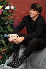 Christmas Tree Men's Socks - Black