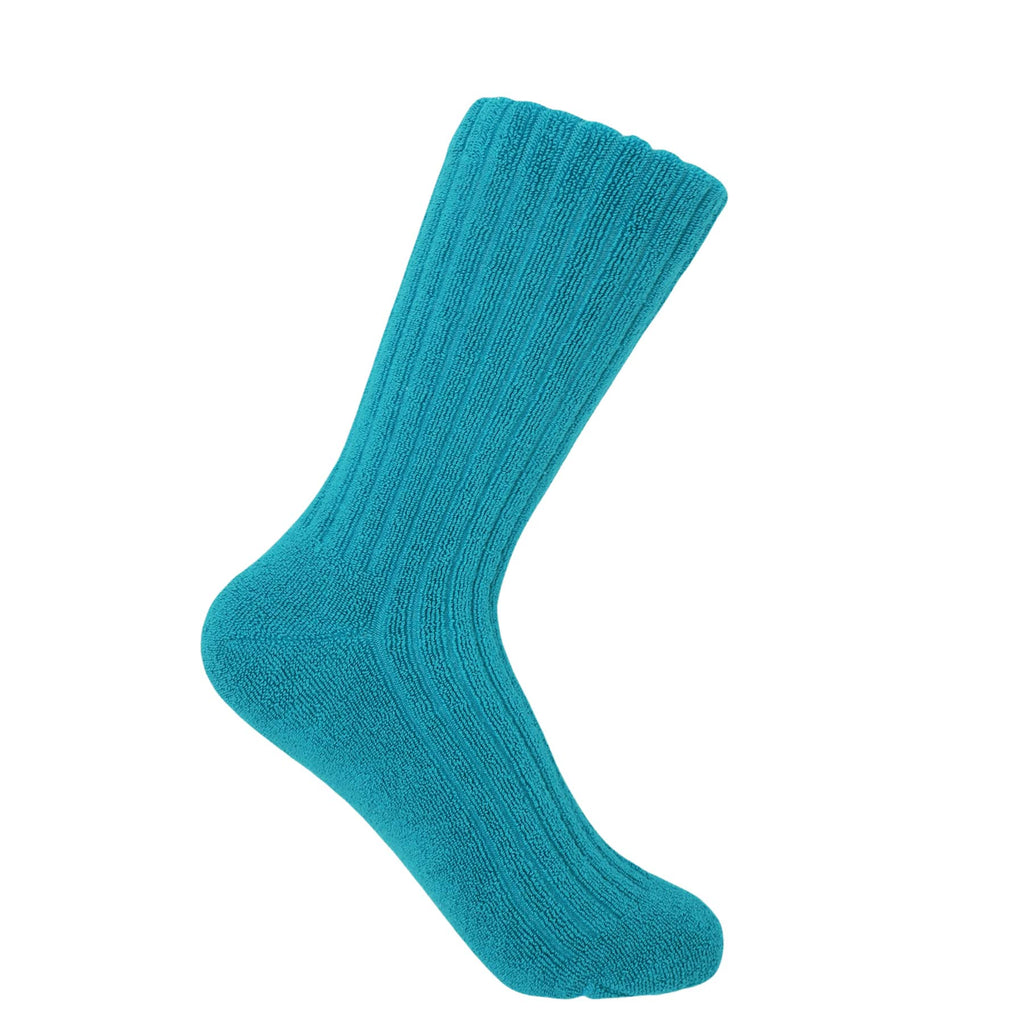 Ribbed Bed Socks Aqua