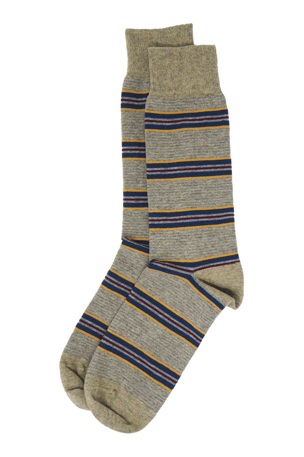 Multistripe Men's Socks - Beige