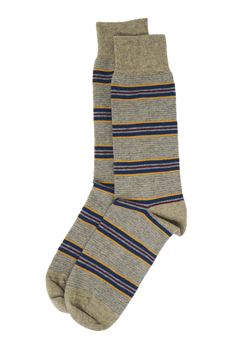 Peper Harow beige Multistripe men's luxury socks topshot