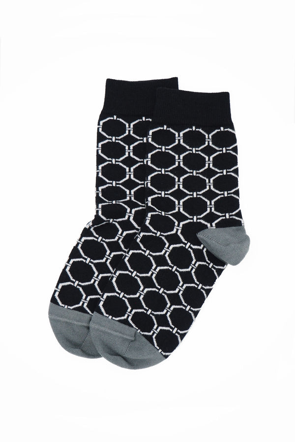 Peper Harow black Beehive women's luxury socks topshot