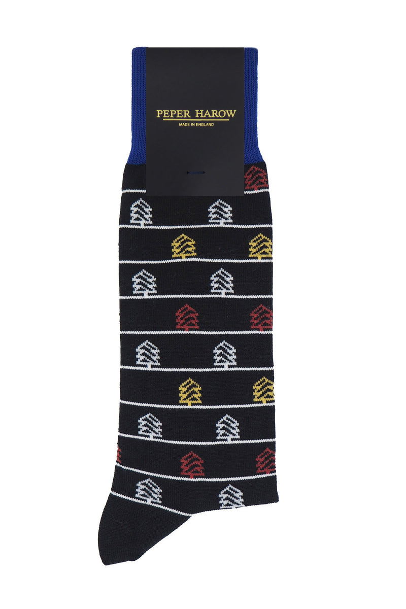 Christmas Tree Men's Socks - Black