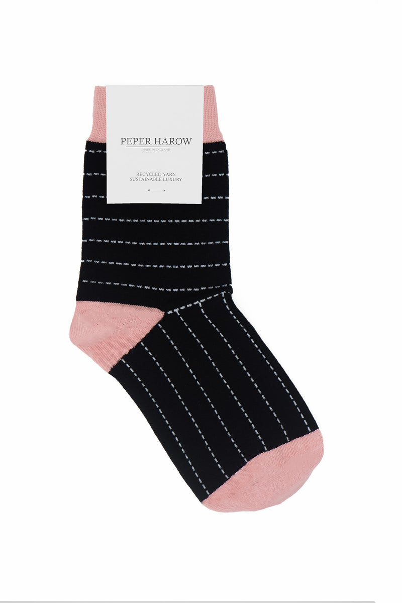 Peper Harow black Dash ladies luxury socks in packaging