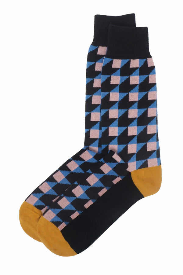 Two pairs of black Dimensional men's recycled cotton socks.