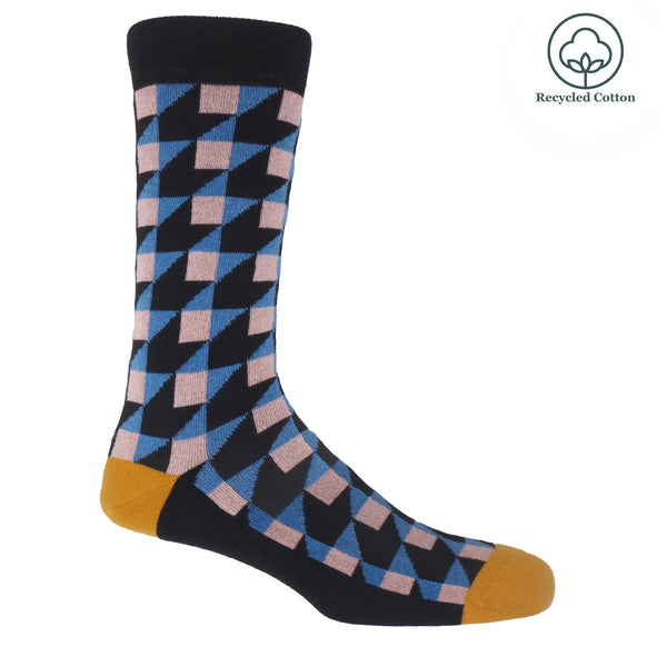 black Dimensional men's recycled cotton socks.