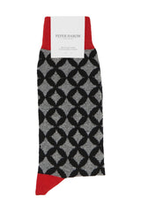 Peper Harow black Mosaic men's luxury socks rider