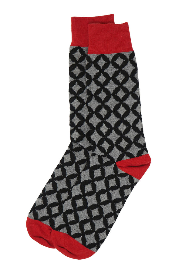 Peper Harow black Mosaic men's luxury socks topshot