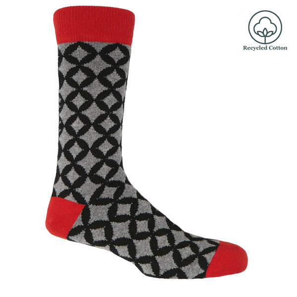 Peper Harow black Mosaic men's luxury socks