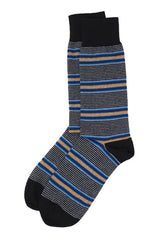 Peper Harow black Multistripe men's luxury socks topshot