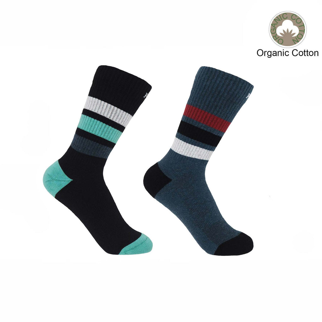 Striped Organic Sport Socks Bundle & Navy