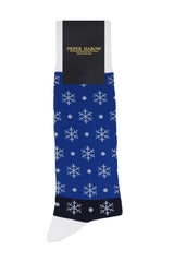 Snowflake Men's Socks - Blue