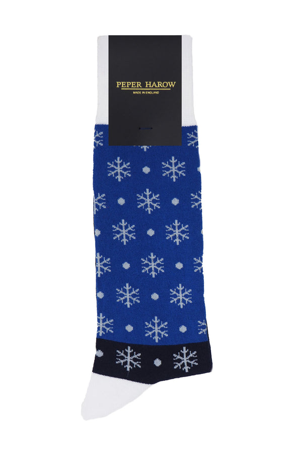 Snowflake Men's Socks - Blue