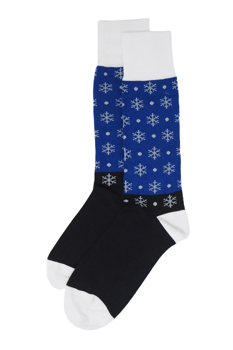 Snowflake Men's Socks - Blue