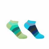 Block Stripe Women's Trainer Socks Bundle - Earth & Aqua