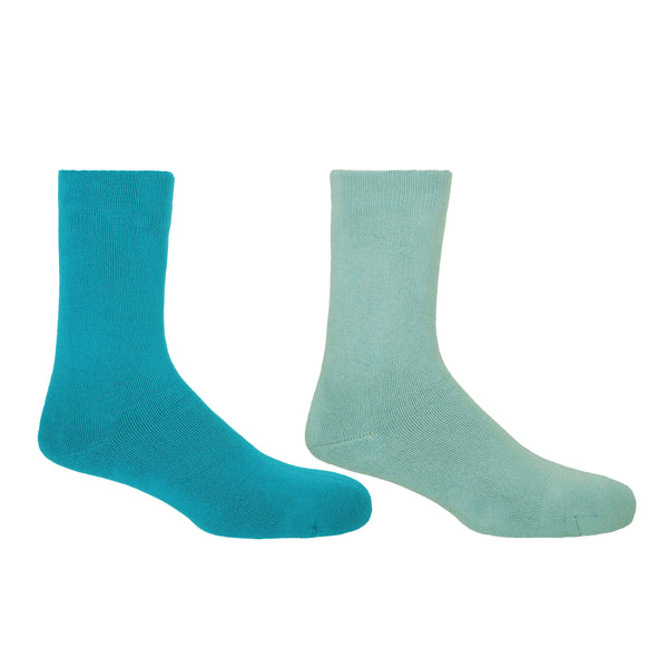 Plain Men's Bed Socks Bundle - Aqua & Blue