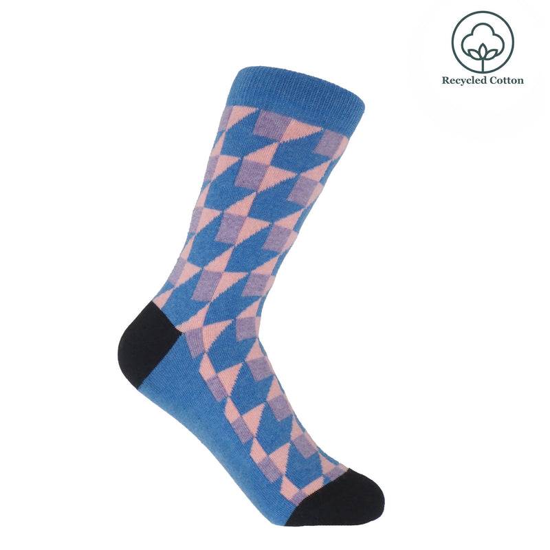 Peper Harow blue Dimensional women's recycled cotton socks