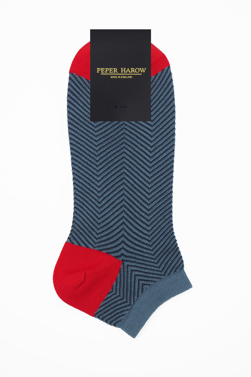 Lux Taylor Men's Trainer Socks Bundle - Blue & Red