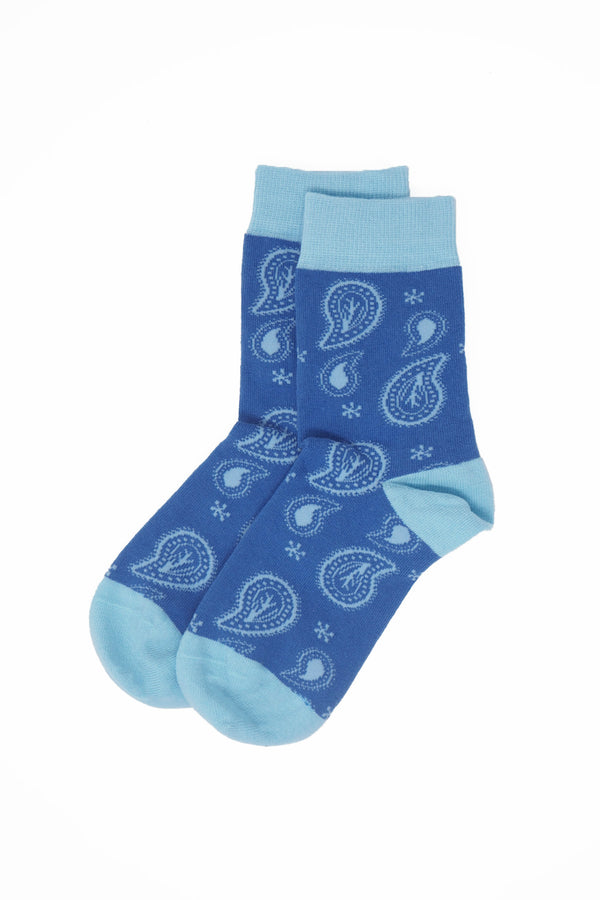 Two pairs of Peper Harow blue Paisley ladies luxury socks