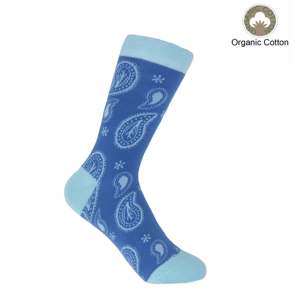 Peper Harow blue Paisley ladies luxury socks