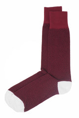 Two pairs of Peper Harow burgundy Lux Taylor men's luxury socks