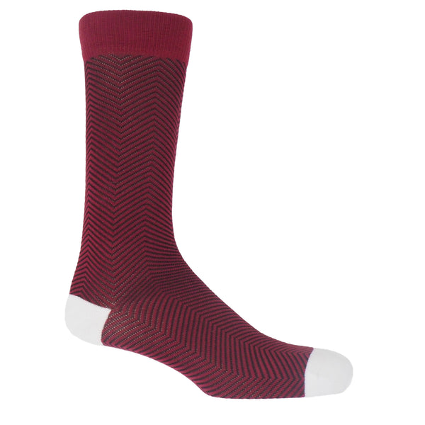 Peper Harow burgundy Lux Taylor men's luxury socks