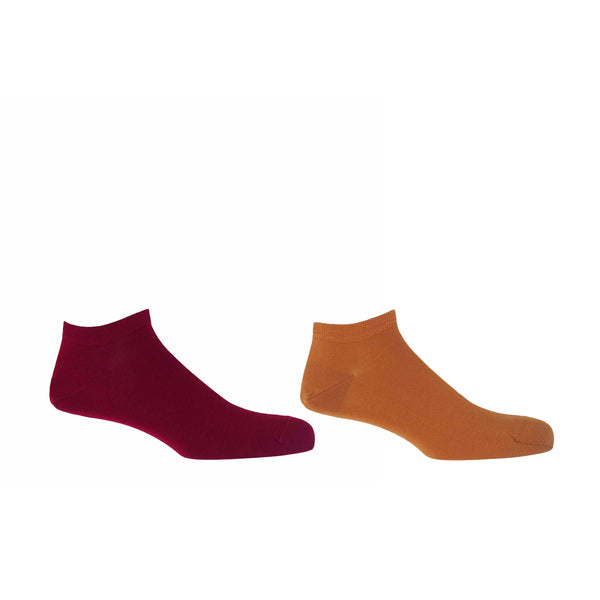 Classic Men's Trainer Socks Bundle - Burgundy & Burnt Orange