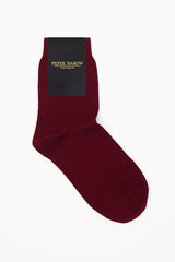 Peper Harow burgundy Classic women's luxury socks rider