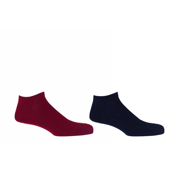 Classic Men's Trainer Socks Bundle - Burgundy & Royal Navy