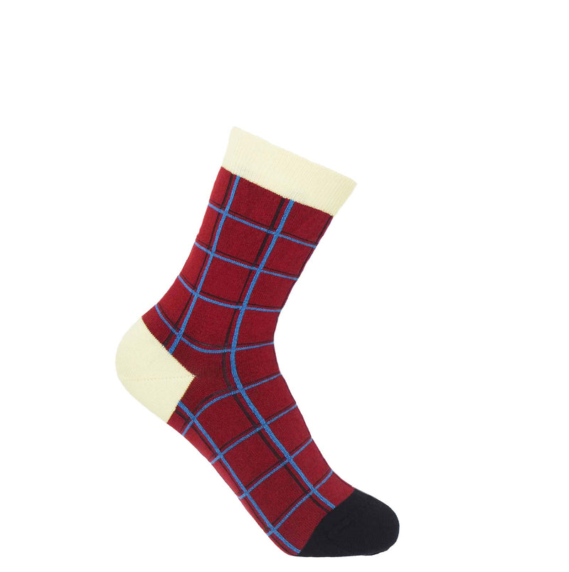 Grid Women's Socks - Burgundy