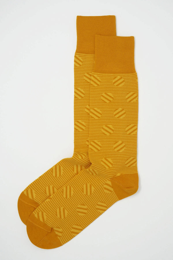 Peper Harow butterscotch Polka Stripe men's socks top shot