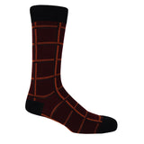 Peper Harow maroon Check men's luxury socks