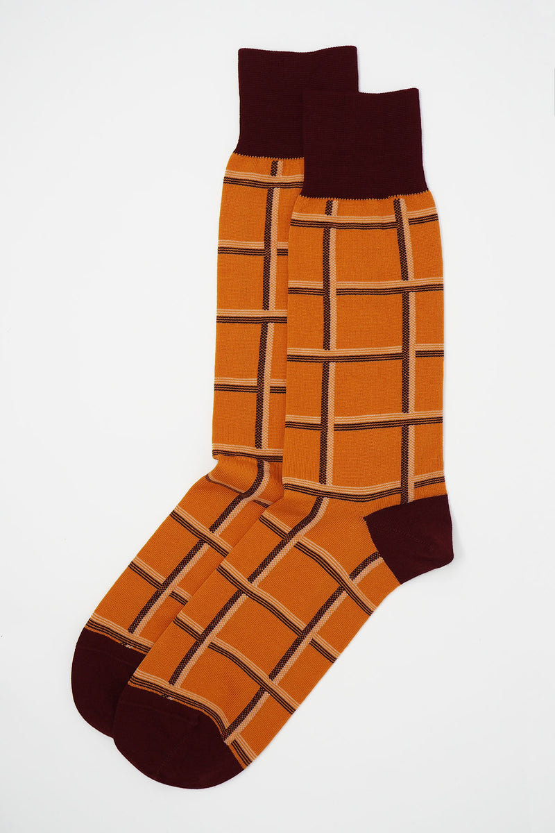 Check Men's Socks - Mustard