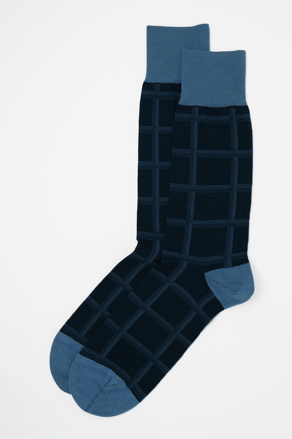 Check Men's Socks - Navy