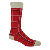 Peper Harow red Check men's luxury socks