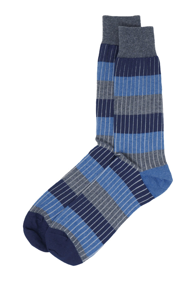 Peper Harow blue Chord men's luxury socks topshot